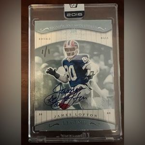 Signed James Lofton HOF Buffalo Bills Donruss 2016 1 of 1 Legend